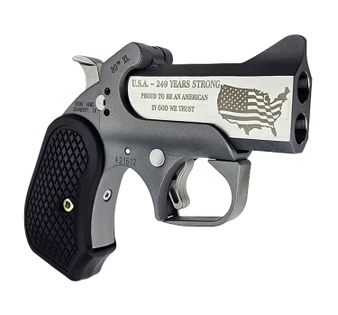 Bond Arms BA30THXL-45LC/410 30th Anniversary Rough Series 45 Colt/410 Gauge 2 Shot 3" Engraved Matte Double Barrel Rough Matte Stainless Steel Frame Black Extended B6 Resin Grips Right Hand