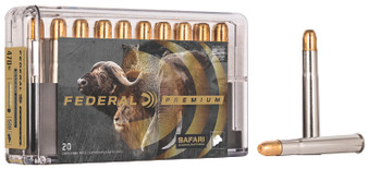 Federal P470T2 Premium Safari Cape-Shok 470NitroExpress 500gr Trophy Bonded Sledgehammer Solid 20 Per Box/10 Case