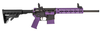 Tippmann Arms A101222 M4-22 LTE 22 LR 25+1 16" Black Parkerized Threaded Barrel, Matte Black Aluminum Receiver w/Picatinny Rail, Purple M-LOK Handguard, Composite Forend, Black Polymer Stock, Purple G