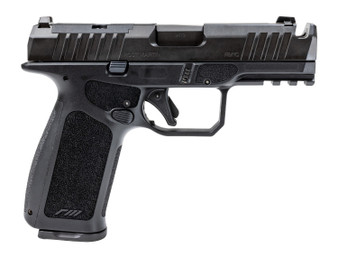 Rost Martin RM1XBC1 RM1X Comp Compact 9mm Luger 10+1 4" Black Compensated Match Grade Barrel, Black Nitrocarburized Optic Ready/Serrated Slide, Black Polymer Frame w/Picatinny Rail, Interchangeable Ba