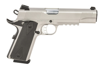 Tisas Arms 10100533 1911 Duty 45 ACP 8+1 5" Stainless Steel Barrel, Serrated Slide & Frame w/Picatinny Rail, Black Rubber Grip