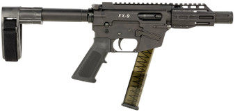 FREEDOM ORDNANCE FX9P4SBM FX-9  9mm Luger 31+1 4" Black Nitride Steel Barrel, M-LOK Handguards, Black Anodized Aluminum Picatinny Rail Receiver, Black SB Mini Brace, AR15 Grip