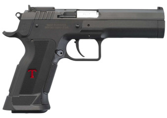 Tanfoglio IFG TFSTOCK3P9 Stock III  Full Size 9mm Luger 16+1, 4.44" Black Polygonal Rifled Barrel, Black Serrated Slide, Black Polymer Frame w/Beavertail, Black Polymer Grip