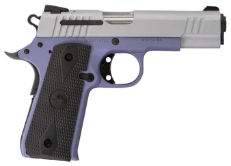 Citadel CIT380OLALA M1911 Baby Compact Frame 380 ACP 7+1, 3.75" Stainless Steel Barrel, Silver Serrated Steel Slide, Crushed Orchard Cerakote Aluminum Frame w/Beavertail, Ambidextrous