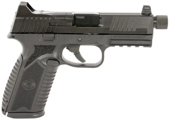 FN 66101377 510 Tactical Full Size 10mm Auto 10+1, 4.71" Black Target Crown/Threaded Steel Barrel, Black PVD Optic Cut/Serrated Slide & Polymer Frame w/Picatinny Rail,  Ambidextrous