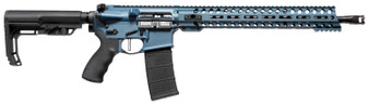 Patriot Ordnance Factory 01580 Wonder  5.56x45mm NATO 16.50" 30+1 Blue Titanium Cerakote 6 Position MFT Minimalist Stock
