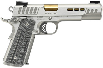 Kimber Mfg.,inc 3000420 Rapide Dawn 9mm Luger 9+1 5" Gold TiN Stainless Steel Barrel, Lightening Cut/Serrated Stainless Steel Slide, Stainless Steel Frame w/Beavertail, Black & Gray G10 Grip