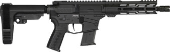 CMMG 57A340FAB Banshee MK57 5.7x28mm 20+1 8" Black Nitride Medium Taper Threaded Barrel, EML 7" M-LOK Handguards, Black Armor Cerakote Aluminum Picatinny Rail Receiver, CMMG Zeroed Grips