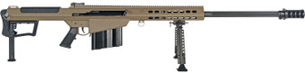Barrett 20186 M107A1  50 BMG 10+1 20" Fluted Barrel, Flat Dark Earth Receiver w/Picatinny Rail, M-LOK Handguard, QD BiPod Forend, Black Polymer Grip