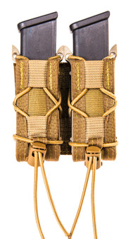 High Speed Gear 13PT12CB TACO Mag Pouch Double Coyote Brown Nylon Belt Compatible w/ Pistol