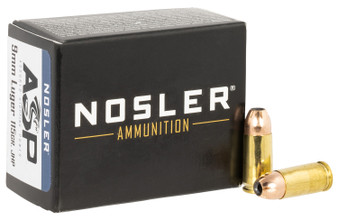 Nosler 51285 Assured Stopping Power Handgun 9mmLuger 115gr Jacketed Hollow Point 20 Per Box/20 Case