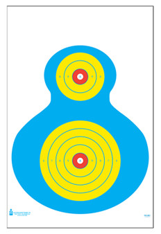 Action Target PRWB1100 High Visibility  Silhouette Paper 19" x 25" Blue/Yellow 100 Per Box