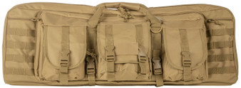 NcStar CVDC2946T42 VISM Double Carbine Case Tan PVC Nylon w/ Foam Padding Lockable Zippers Pockets & MOLLE Webbing