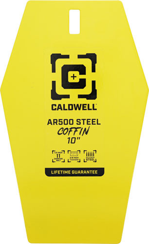 CALDWELL AR500 10" COFFIN - STEEL TARGET YELLOW