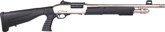 IVER JOHNSON PUMP 12GA 3" 18" - NICKEL QD PISTOL GRIP STOCK