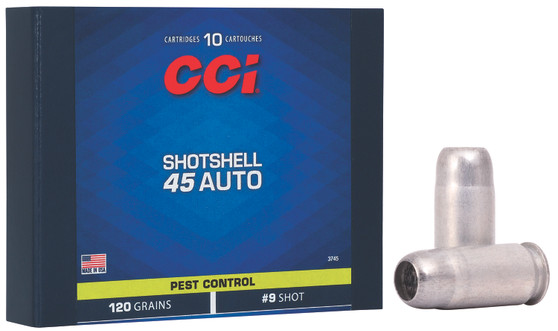 CCI 3745 Pest Control Shotshell 45ACP 120gr #9Shot 10 Per Box/20 Case