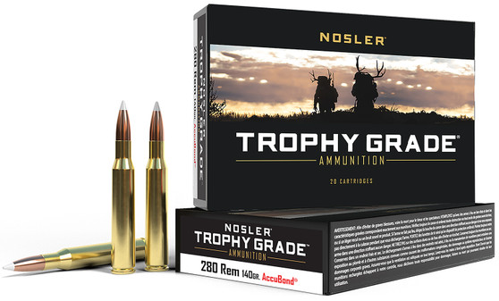 Nosler 48545 Trophy Grade  280Rem 140gr Nosler AccuBond 20 Per Box/10 Case