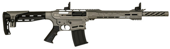 Citadel CBOSS2512TG Boss-25  12 Gauge Semi-Auto 3" 5+1 18.75" Black Steel Threaded Barrel, Tungsten Gray Picatinny Rail Receiver, Black Adj Comb Synthetic Stock, Black Finger Groove Grip