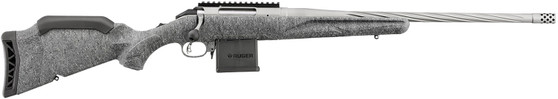 Ruger 46908 American II  Full Size 204 Ruger 10+1 20" Gun Metal Gray Cerakote Spiral Fluted Threaded Barrel & Alloy Steel Receiver w/Picatinny Rail, Gray Splatter Adj LOP Synthetic Stock