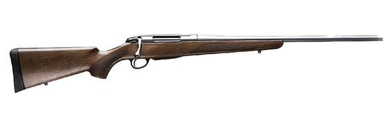 Tikka JRTXA75122MT T3x Hunter Full Size 6.5x55 Swedish 3+1 22.40" Matte Stainless Fluted Threaded Barrel, Matte Drilled & Tapped Stainless Steel Receiver, Fixed Oiled Walnut Wood Stock, Right Hand