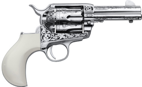 CIMARRON HUCKLEBERRY 45LC - 3.5" NICKEL ENGRAVED B-HEAD