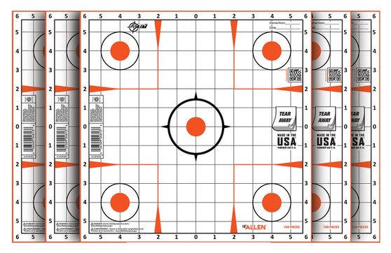 EZ-Aim 15333100 Sight-In  Grid Paper Self-Adhesive 12" x 12" Orange/White 100 Per Pack