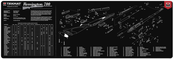 TekMat TEKR36REM700 Remington 700 Cleaning Mat Black/White Rubber 12"x36" Remington 700 Parts Diagram