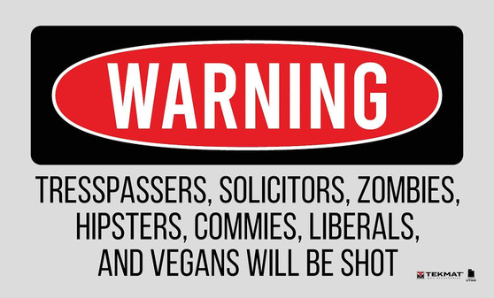 TekMat TEK42TRESPASSERS Trespassers Will Be Shot Door Mat Multi-Color Rubber 25"x42"