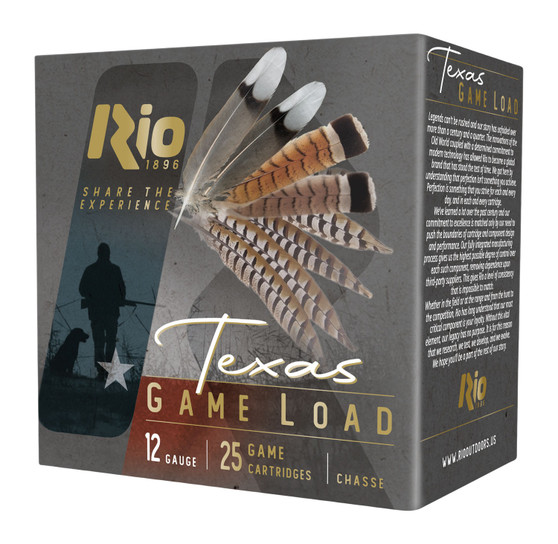 Rio Ammunition TGHV366TX Texas Game Load High Velocity 12Gauge 2.75" 1 1/4oz 6Shot 25 Per Box/10 Case