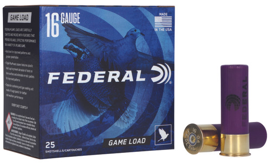 Federal H16075 Game-Shok Upland 16Gauge 2.75" 1oz 7.5Shot 25 Per Box/10 Case