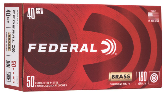 Federal WM5223 Champion Training 40S&W 180gr Full Metal Jacket 50 Per Box/20 Case