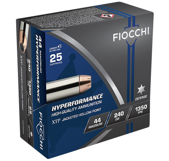 Fiocchi 44XTP25 Hyperformance  44RemMag 240gr Hornady XTP Hollow Point 25 Per Box/20 Case