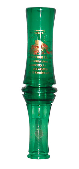 Haydel's Game Calls VR00 "Redleg" Mallard Variable Tone Open Call Double Reed Mallard Sounds Attracts Ducks Green Plastic