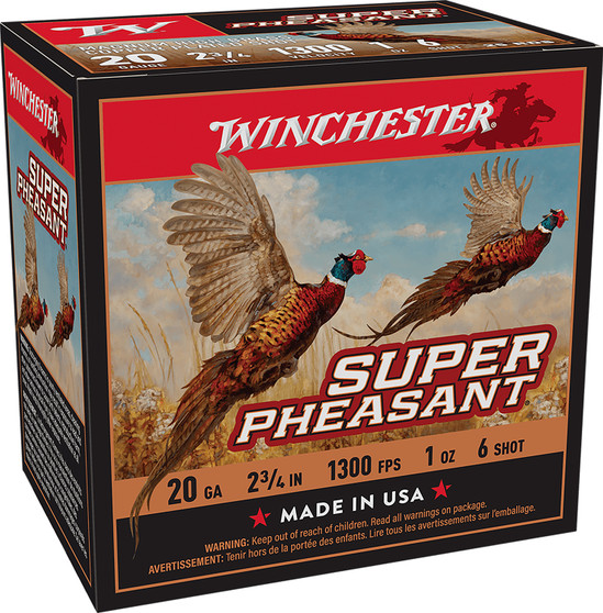 Winchester Ammo X20PH6 Super Pheasant Magnum High Brass 20Gauge 2.75" 1oz 6Shot 25 Per Box/10 Case