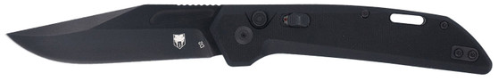 CobraTec Knives CTNAJBLK Naja  3.50" Folding Plain Black Powder Coated D2 Steel Blade, 4.75" Black G10 Scales Handle