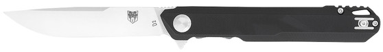 CobraTec Knives CTMONBLK Monarch  3.50" Folding Plain Satin D2 Steel Blade, 4.75" Black G10 Handle