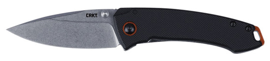 CRKT 2522 Tuna  Compact 2.73" Plain Stonewashed 8Cr13MoV SS Blade, Black G10/SS Handle, Includes Pocket Clip