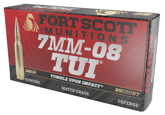 Fort Scott Munitions 7MM08120SCV1 Tumble Upon Impact (TUI) Rifle 7mm-08Rem 120gr Solid Copper Spun 20 Per Box/10 Case