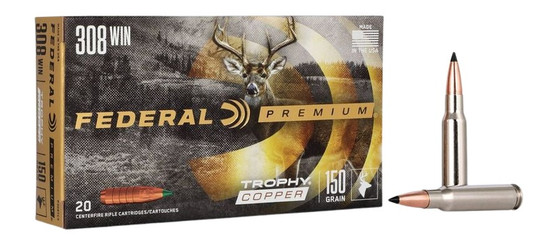 Federal P308TC3 Premium  308Win 150gr Trophy Copper 20 Per Box/10 Case