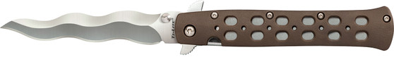 Cold Steel CS-26SK4 Ti-Lite  4" Folding Plain Kris AUS 10A Steel Blade/Flat Dark Earth Griv-Ex Handle