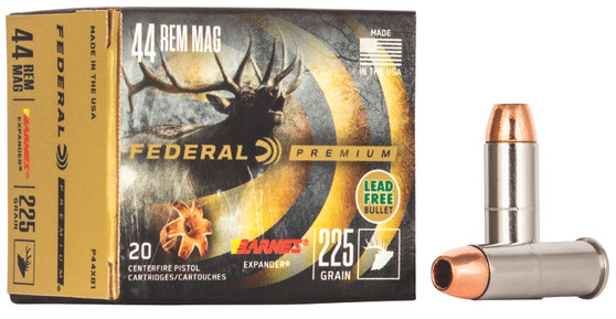 Federal P44XB1 Premium  44RemMag 225gr Barnes Expander BRX 20 Per Box/10 Case