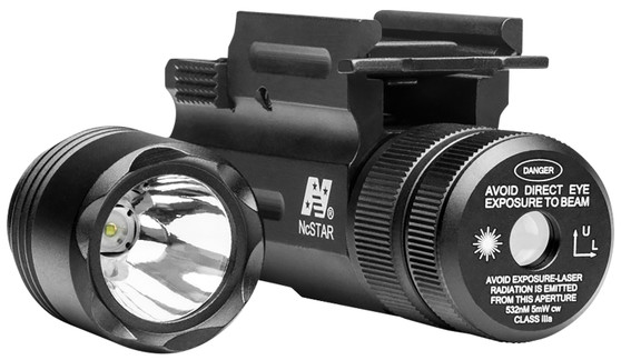NcStar AQPTFLG Flashlight & Green Laser Combo  Black Anodized 150 Lumens White Light Cree LED