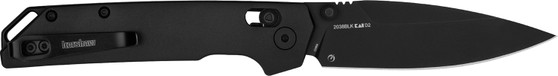 Kershaw 2038BLK Iridium  3.40" Folding Spear Point Plain Satin/Stonewashed D2 Steel Blade/ Gray Anodized Aluminum Handle Includes Pocket Clip