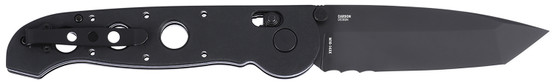 CRKT M1614XK M16 14Xk 3.97" Folding Tanto Part Serrated Black TiNi D2 Steel Blade, Black Grivory Handle