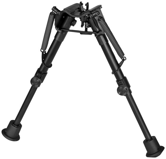 Harris Bipods 1A2-BR2 Non-Swivel BR Swivel Stud, 6-9", Black Steel/Aluminum, Self Leveling Legs, Rubber Feet (No Sling Stud Provision)