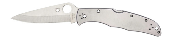 Spyderco C10P Endura II  3.88" Folding Drop Point Plain VG-10 Stainless Steel Blade/Stainless Handle