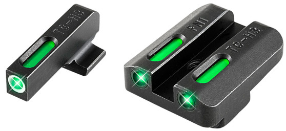 TruGlo TG13FN1A TFX  Black | Green Tritium & Fiber Optic White Outline Front Sight Green Tritium & Fiber Optic Rear Sight