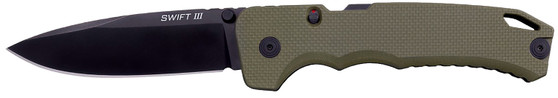 Cold Steel CSFL40AT Swift III EDC 4" Folding Plain Black PVD CPM M4 Steel Blade, OD Green Textured G10 Handle, Presentation Box
