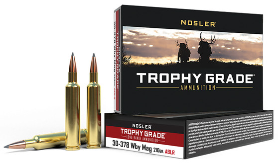 Nosler 60133 Trophy Grade Long-Range 30-378WthbyMag 210gr Nosler Spitzer AccuBond Long Range 20 Per Box/10 Case