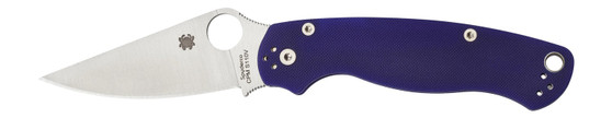 Spyderco C81GPDBL2 Para Military 2  3.42" Folding Plain Satin CPM S110V Blade/Dark Blue Textured G10 Handle Includes Pocket Clip